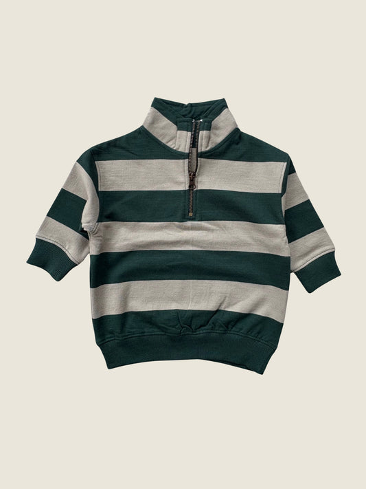 Sew Aneira Forest Y/D Stripe Children’s Quarter Zip Sweatshirt