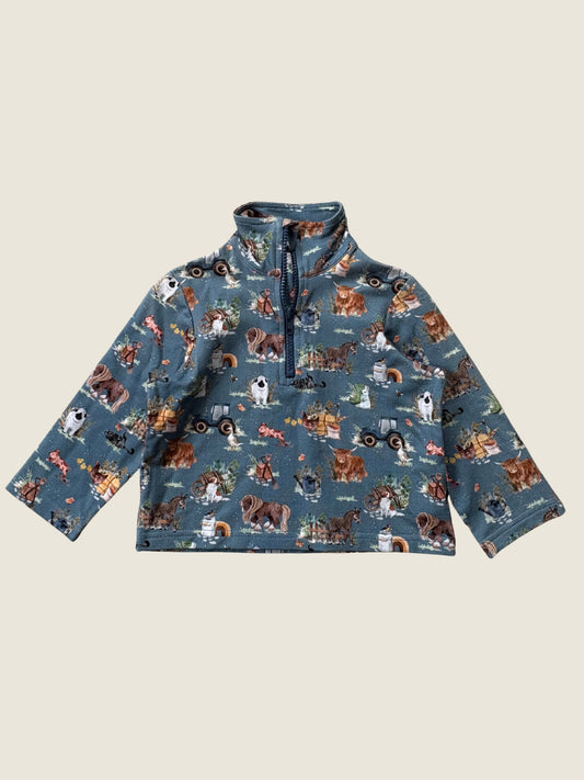 Sew Aneira Farm Print 1/4 Zip