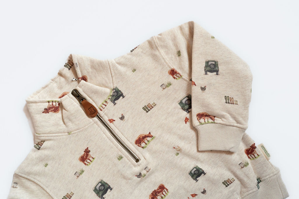 4x4 Country Print Children’s Quarter Zip Sweatshirt
