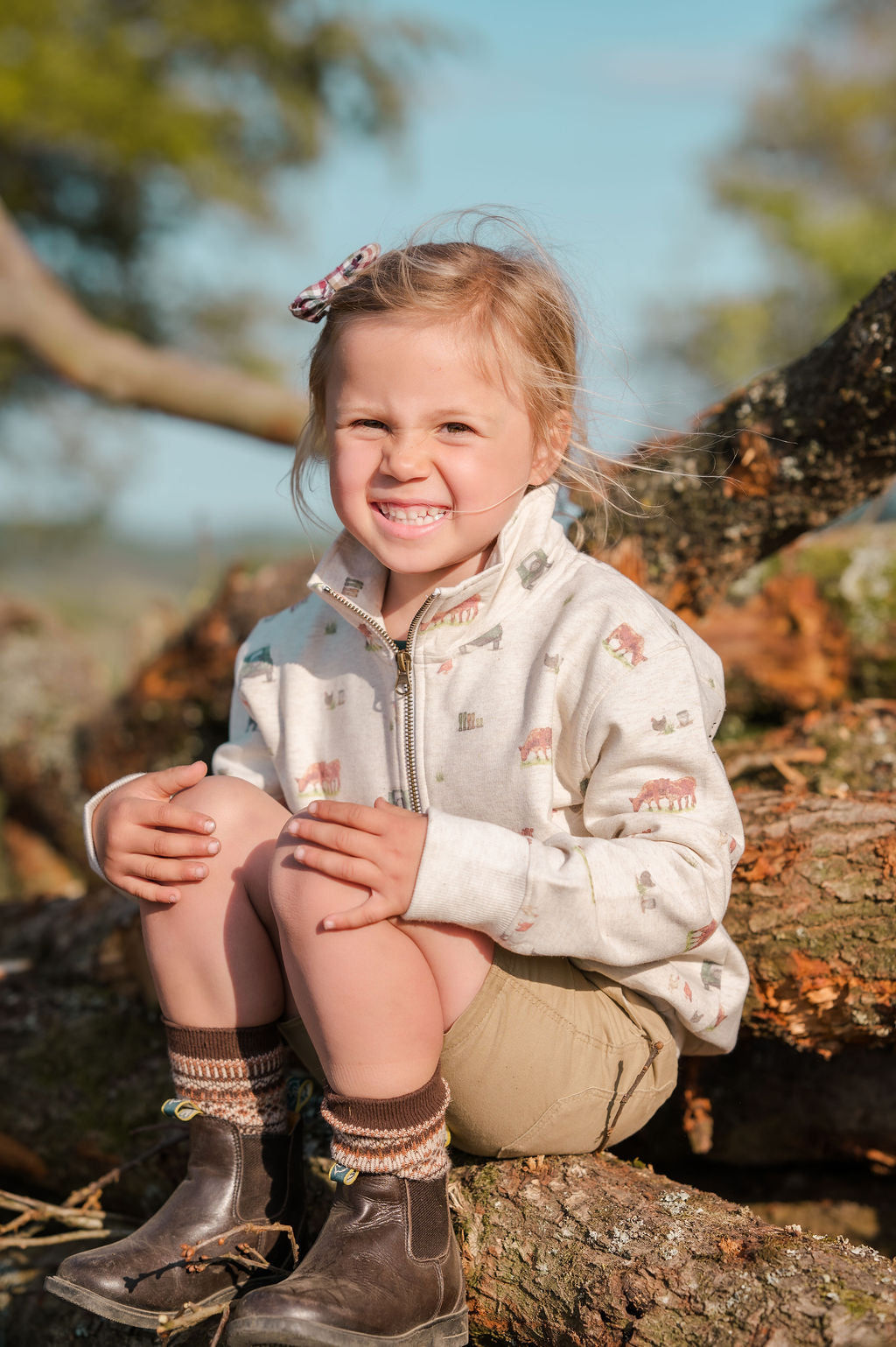 4x4 Country Print Children’s Quarter Zip Sweatshirt