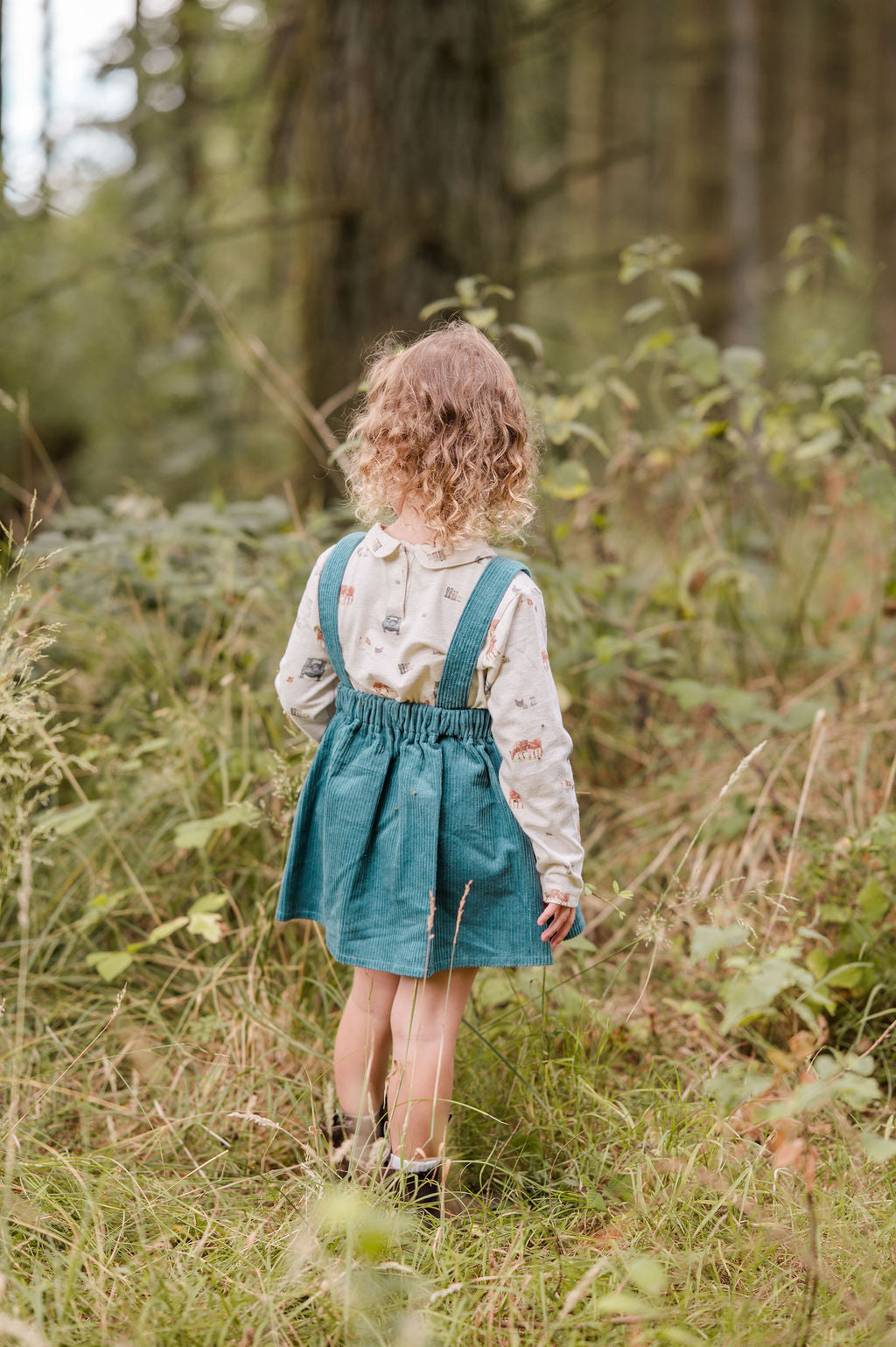 Blue Cord Pinny Dress