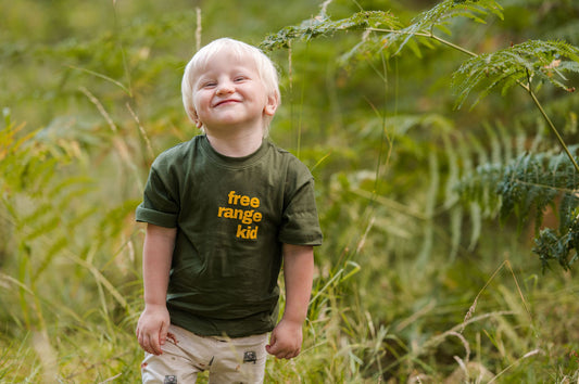Free Range Kid flocked organic cotton t shirt