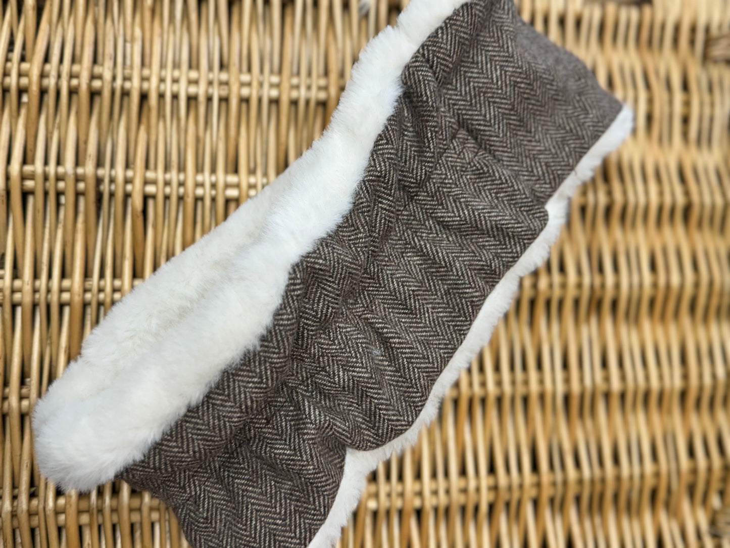 Adult Tweed Fur Lined Earwarmers