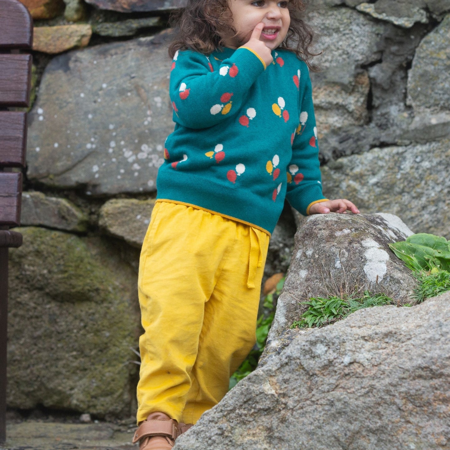 Little Green Radicals Gold Cord Pull On Trousers