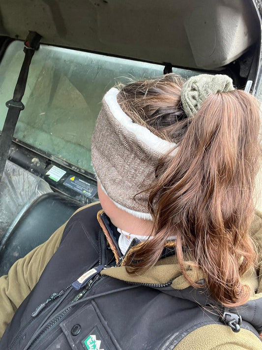 Adult Tweed Fur Lined Earwarmers