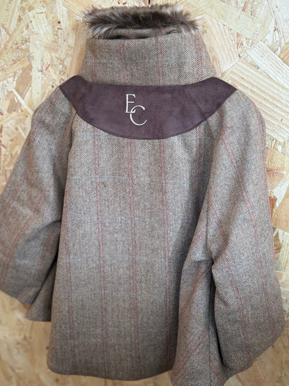 Eleanor Charles Children’s Tweed Fur Collar Cape Jacket