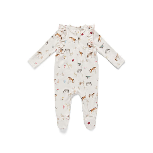Eleanor Charles Organic Pony Frill Sleepsuit
