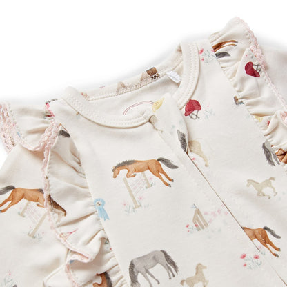 Eleanor Charles Organic Pony Frill Sleepsuit