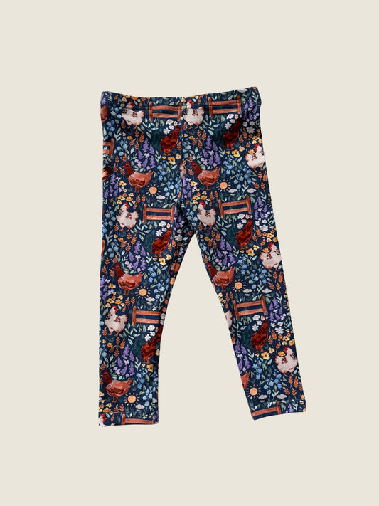Pre Order Organic Cotton Children's Chicken Print Leggings