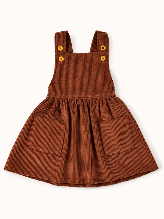 Chestnut Cord Pinny Dress