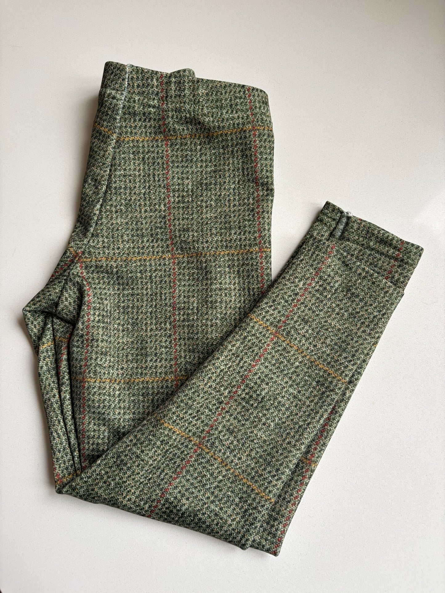 Foxy Pheasant Children's Green Tweed Thermal Leggings