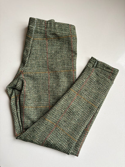Foxy Pheasant Children's Green Tweed Thermal Leggings