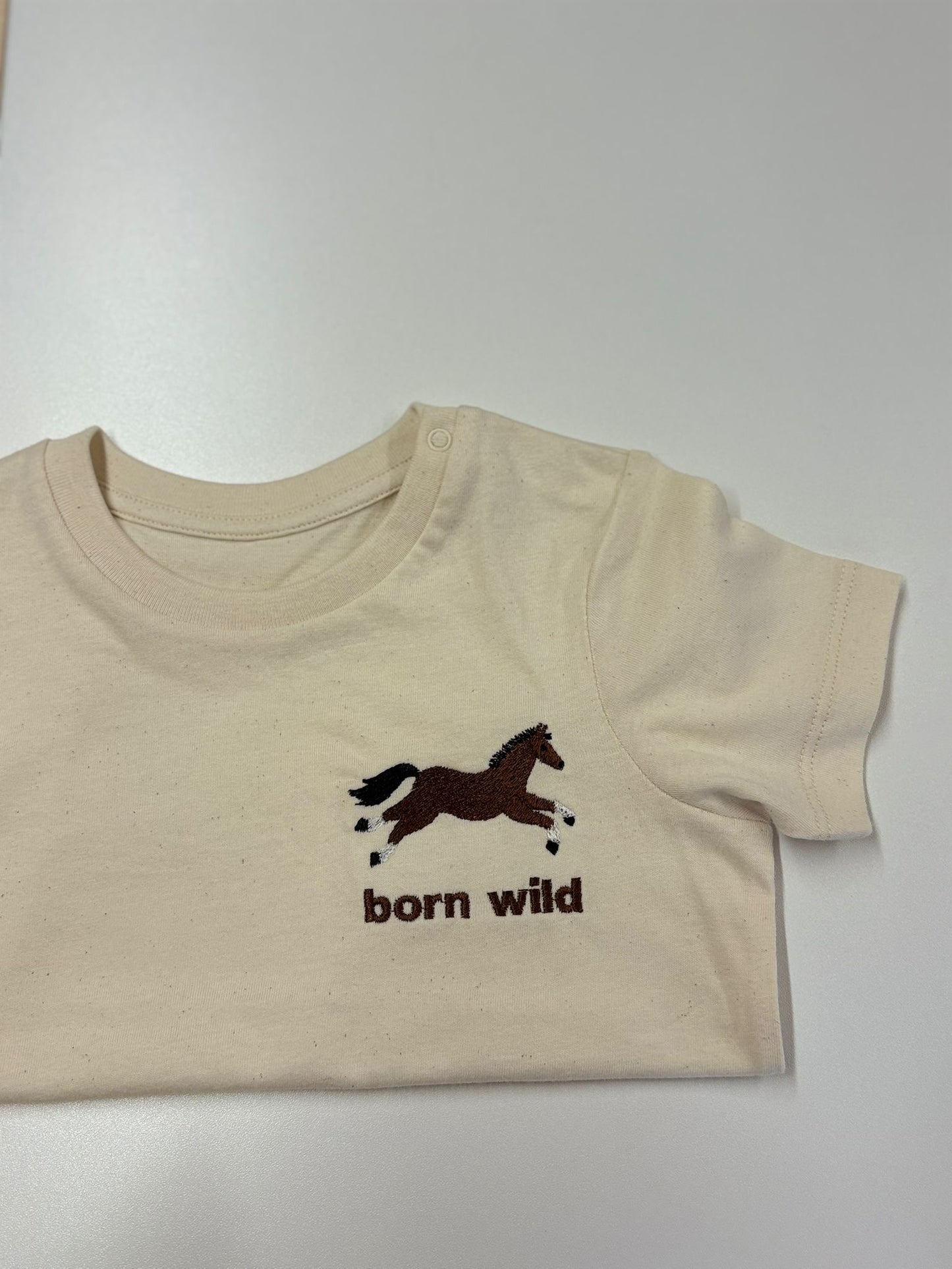 Born Wild Horse Tee- Natural