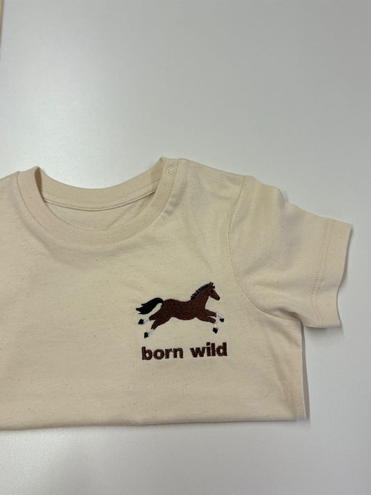 Born Wild Horse Tee- Natural
