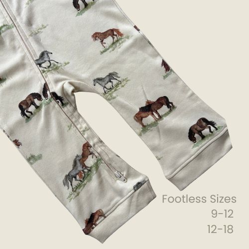 Sew Aneira Pony Organic cotton Baby Sleepsuit