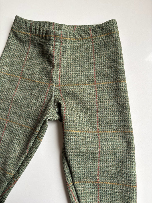 Foxy Pheasant Children's Green Tweed Thermal Leggings
