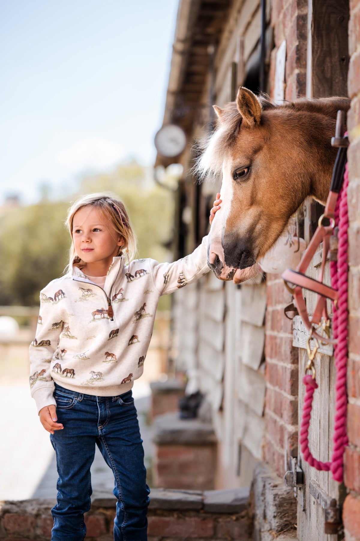 Pony Print Quarter Zip Childrens