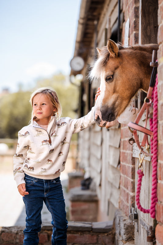 Pony Print Quarter Zip Childrens