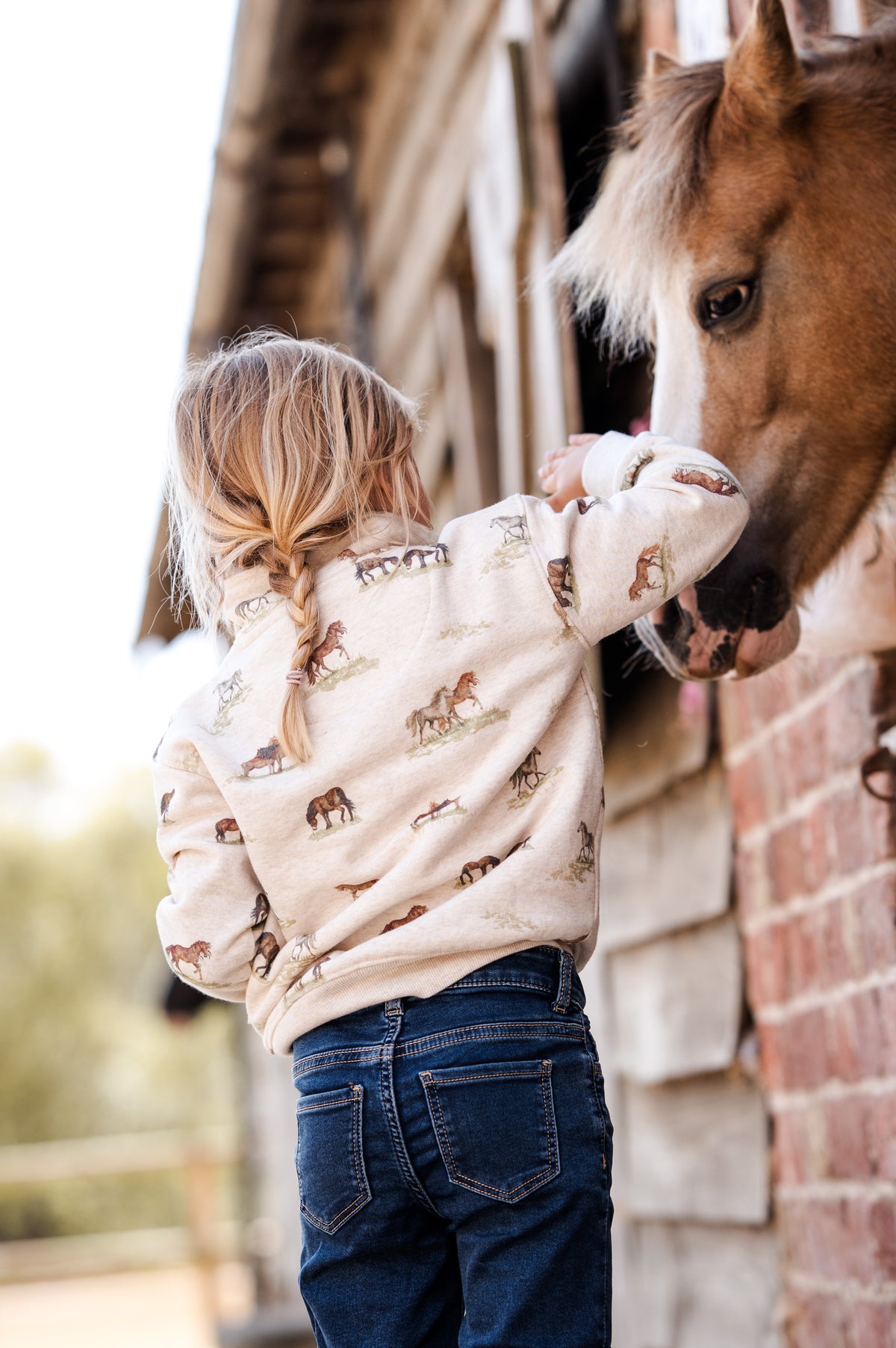 Pony Print Quarter Zip Childrens