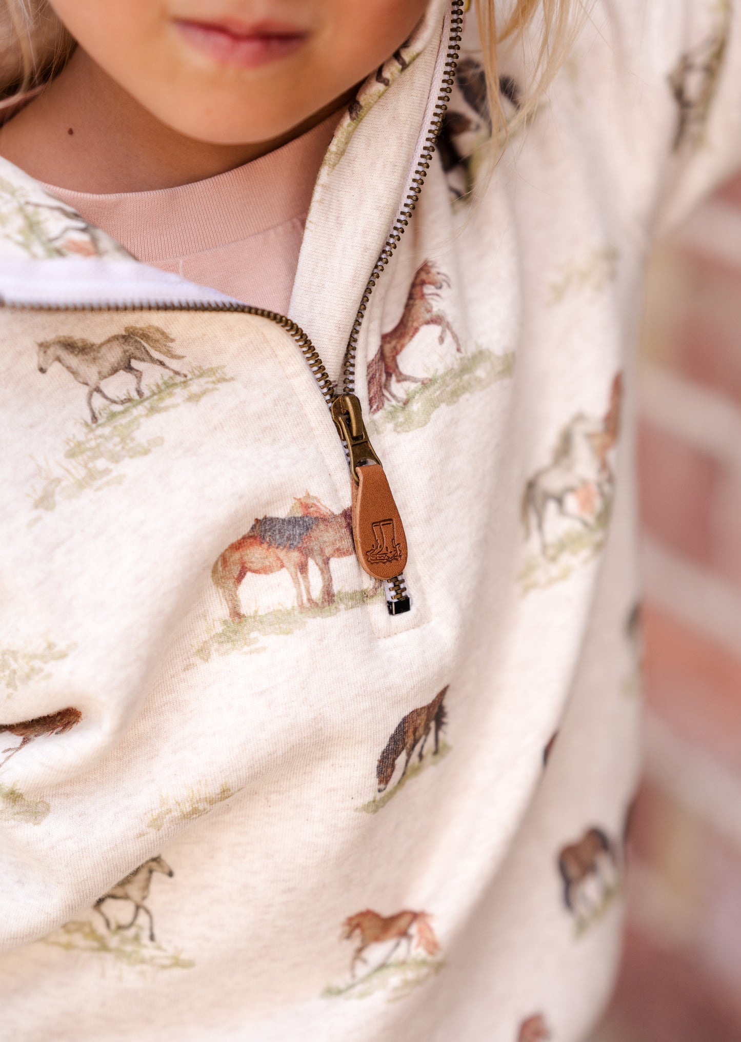 Pony Print Quarter Zip Childrens
