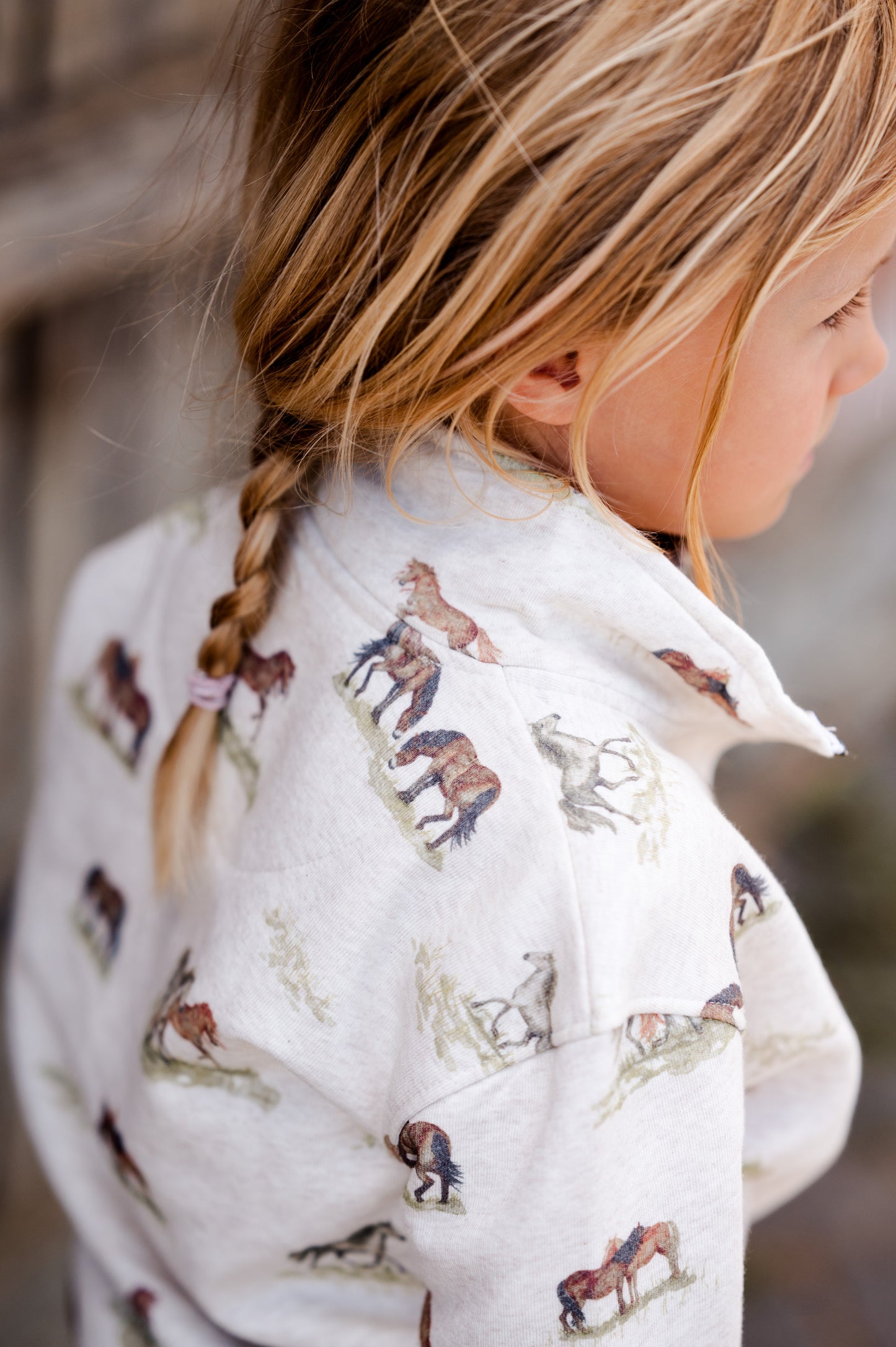 Pony Print Quarter Zip Childrens
