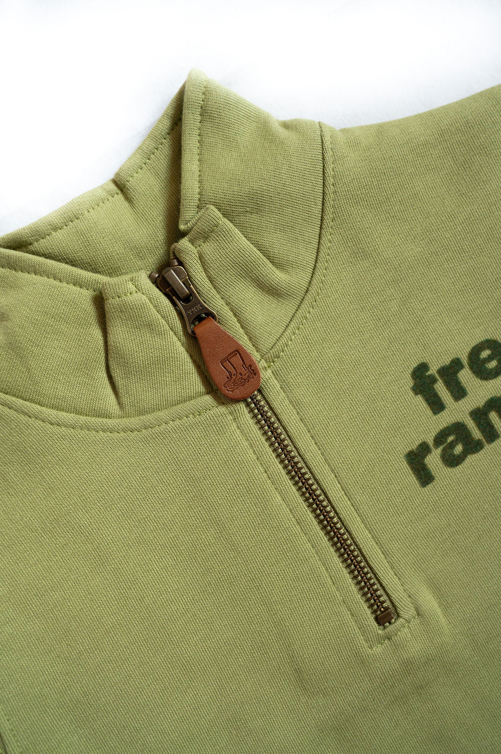 Free Range Kid 1/4 Zip Organic Cotton Sweatshirt Moss Stone