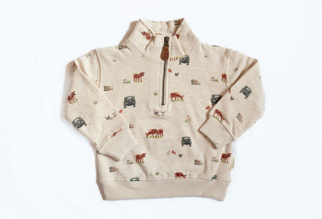4x4 Country Print Children’s Quarter Zip Sweatshirt