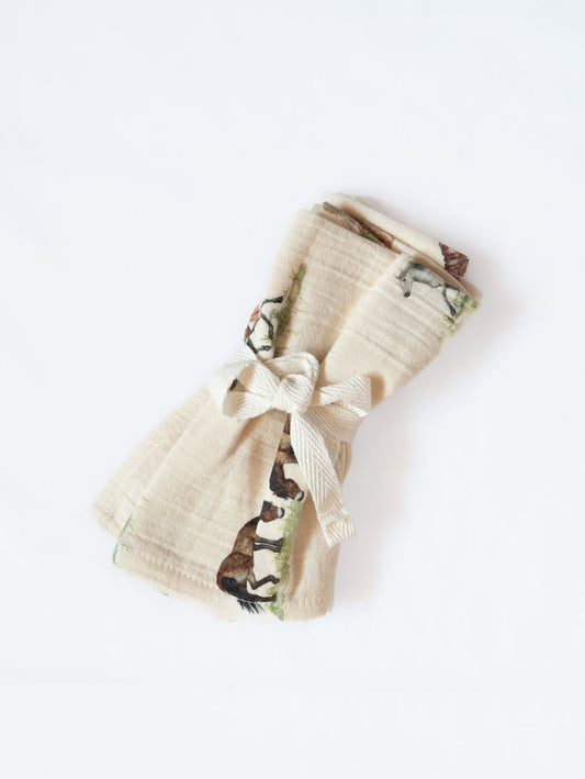 Pony Organic Cotton Muslin Burping Cloths- 2 Pack