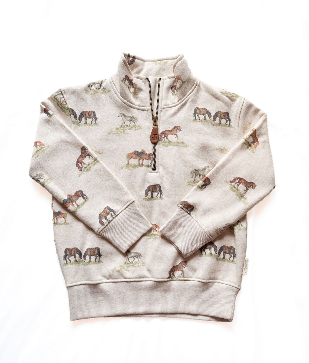 Pony Print Quarter Zip Childrens