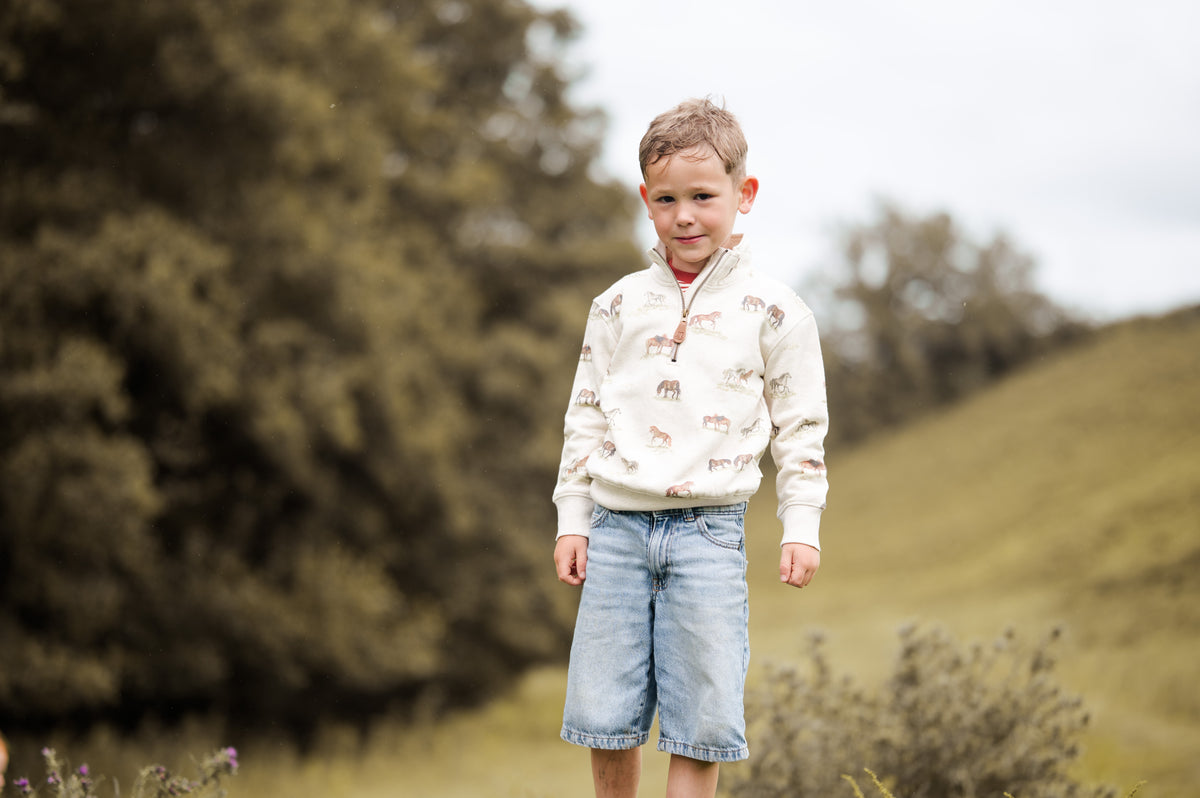 Pony Print Quarter Zip Childrens