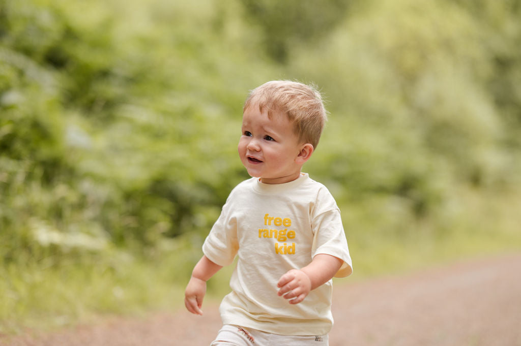 Free Range Kid Cream organic cotton t shirt
