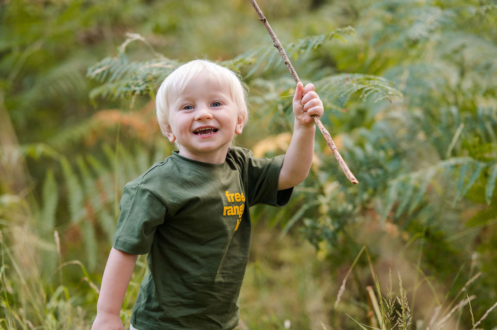 Free Range Kid flocked organic cotton t shirt