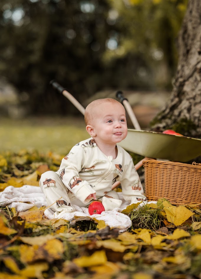 Sew Aneira Pony Organic cotton Baby Sleepsuit