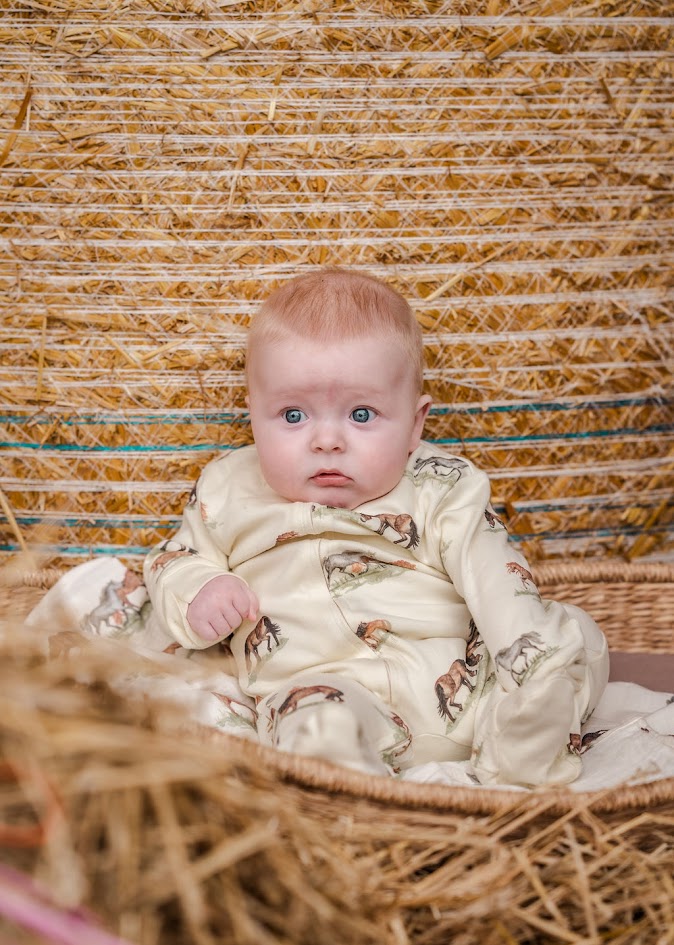 Sew Aneira Pony Organic cotton Baby Sleepsuit