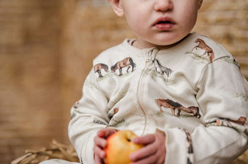 Sew Aneira Pony Organic cotton Baby Sleepsuit