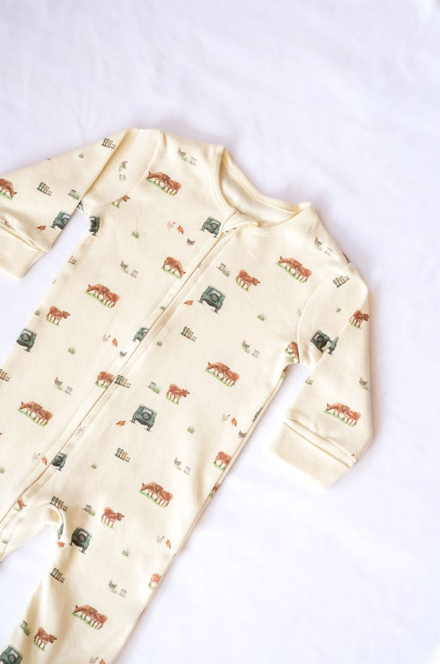 Farm Newborn Baby Sleepsuit Giftset