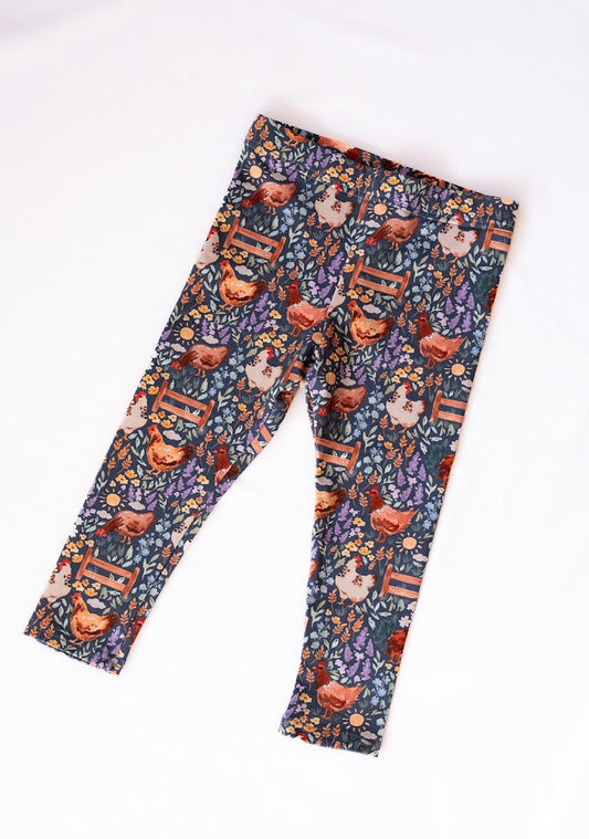 Organic Cotton Children's Chicken Print Leggings