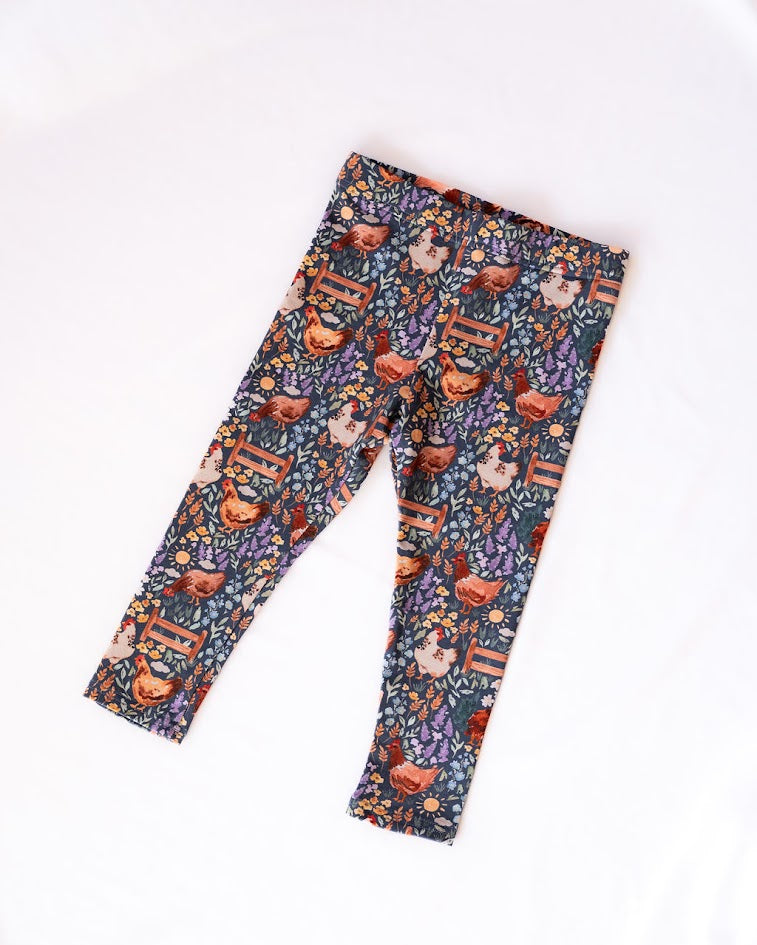 Organic Cotton Children's Chicken Print Leggings