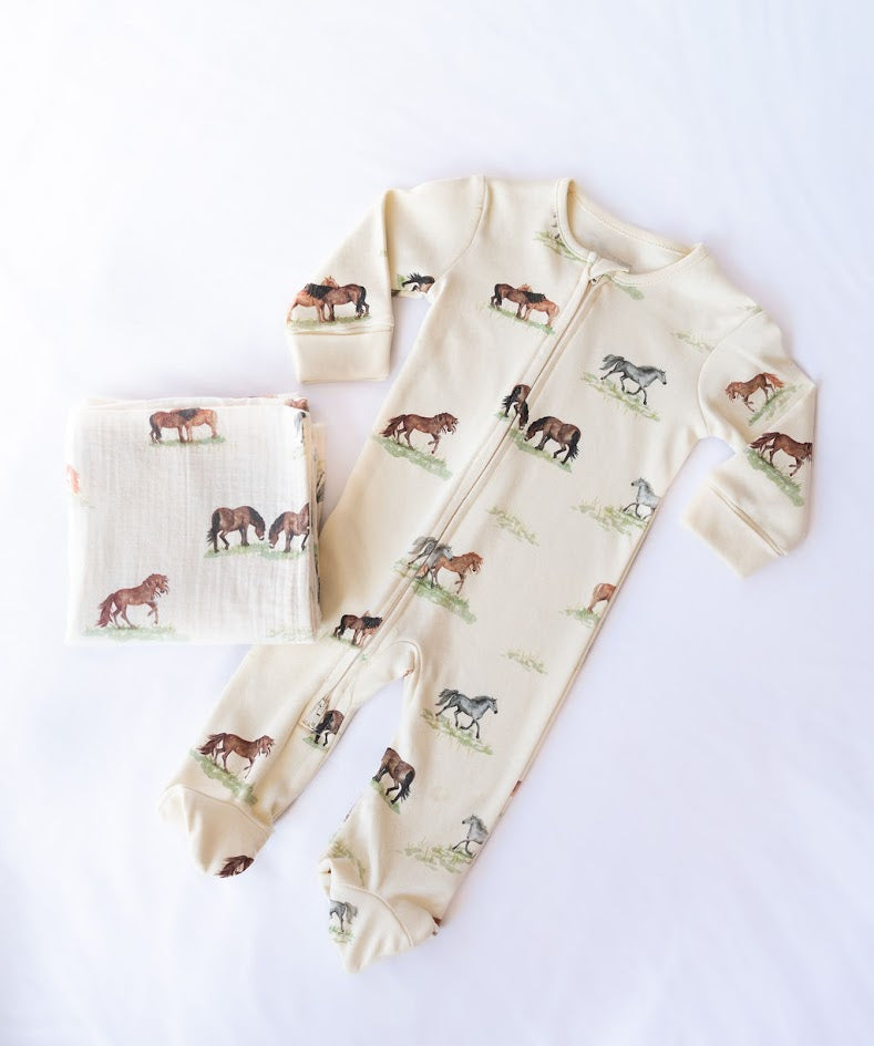 New Baby Pony Gift Set | Equestrian Newborn Baby Gift