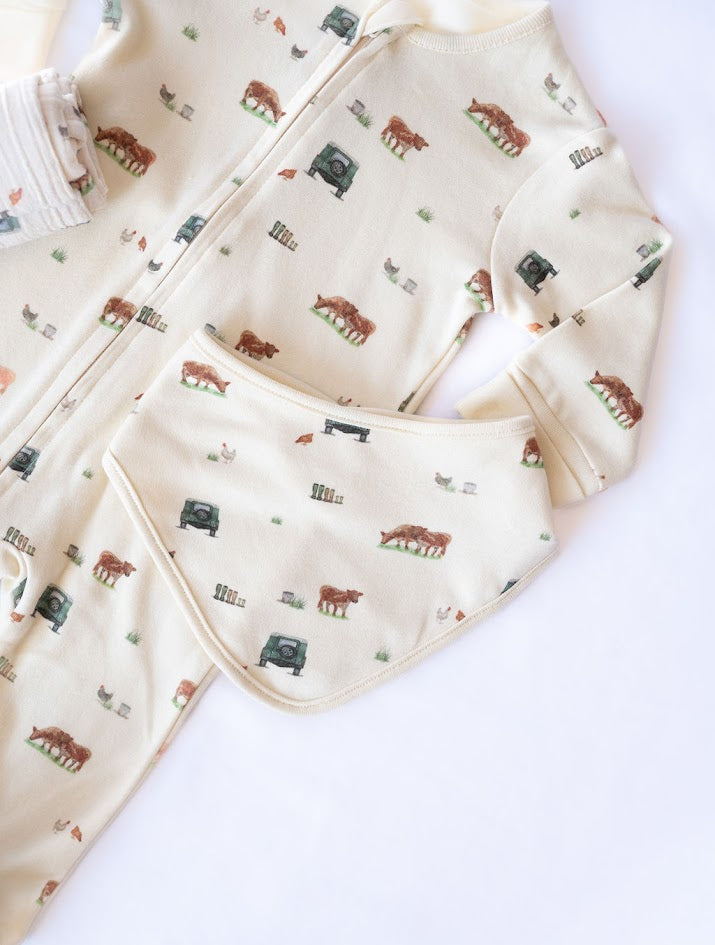Farm Newborn Baby Sleepsuit Giftset