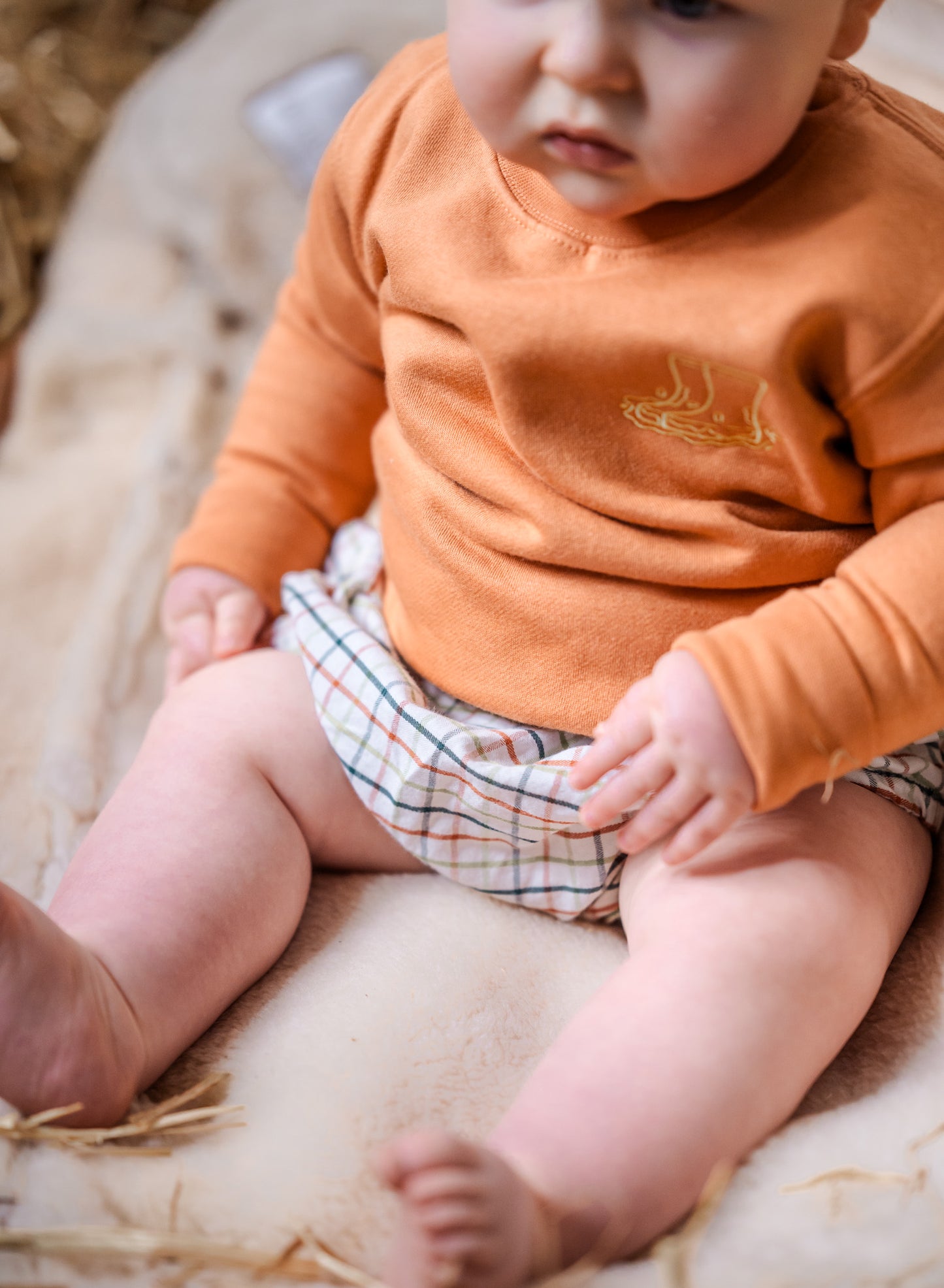 Sew Aneira Embroidered Wellies Sweatshirt in orange
