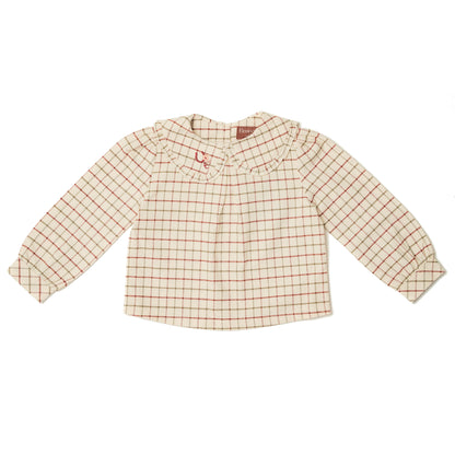 Eleanor Charles Check Collar Blouse