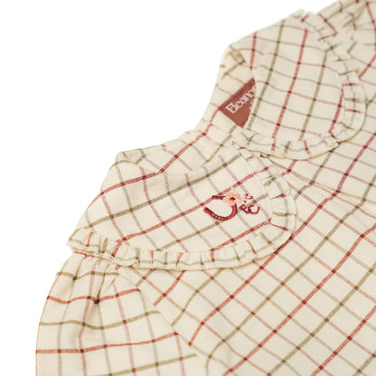 Eleanor Charles Check Collar Blouse