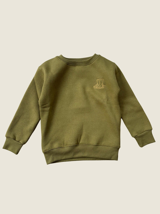 Sew Aneira Olive Wellies Sweatshirt