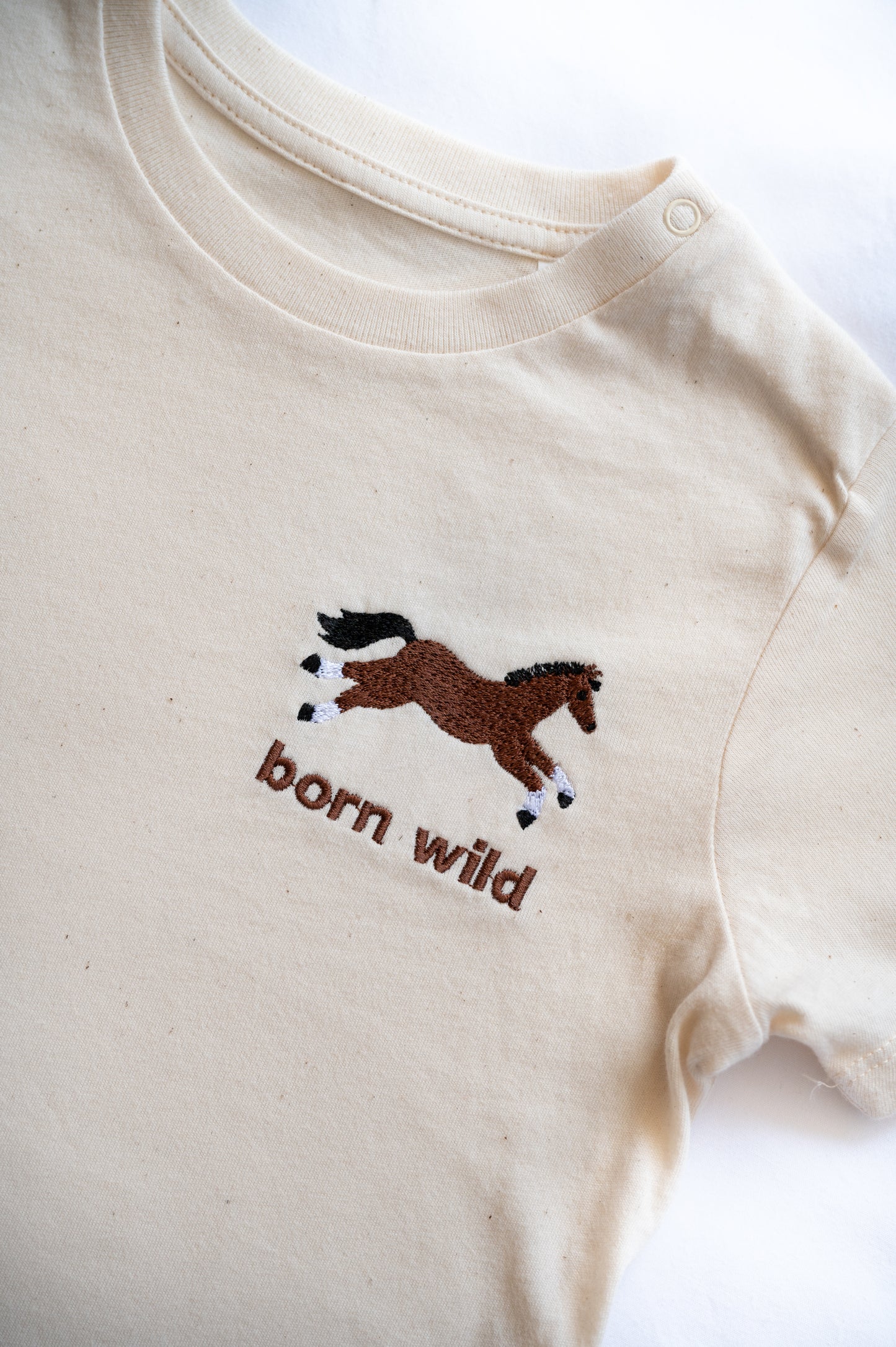 NOW ON PREORDER- Born Wild Horse Tee- Natural