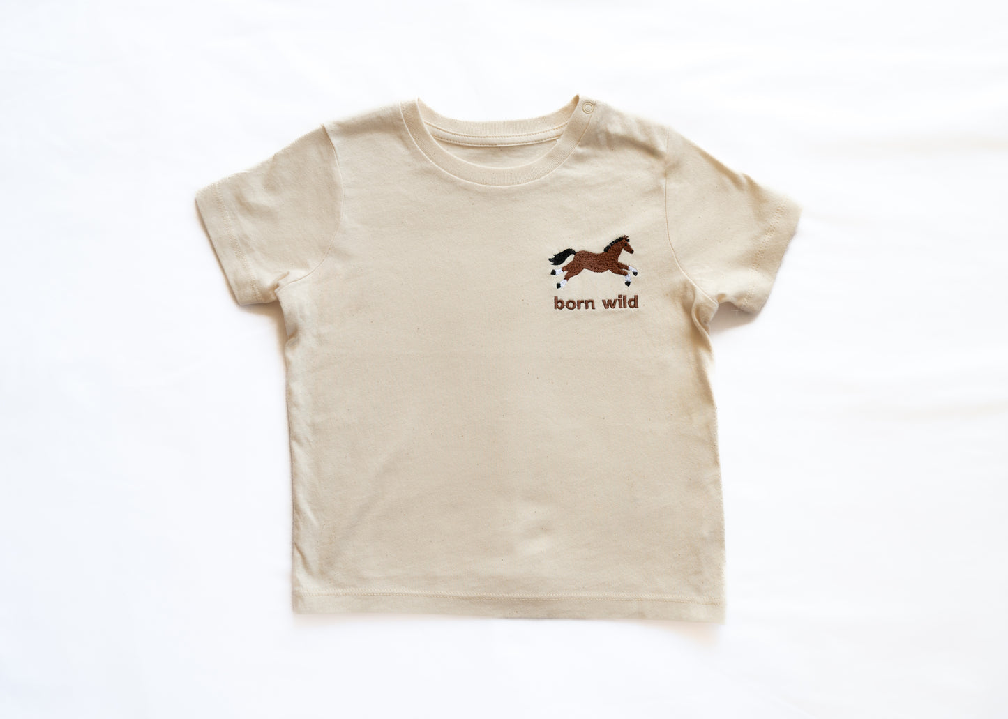 NOW ON PREORDER- Born Wild Horse Tee- Natural