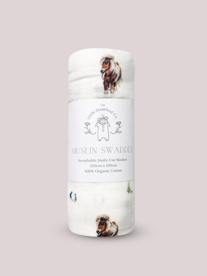 Little Stamford Co Newborn Baby Pony Muslin