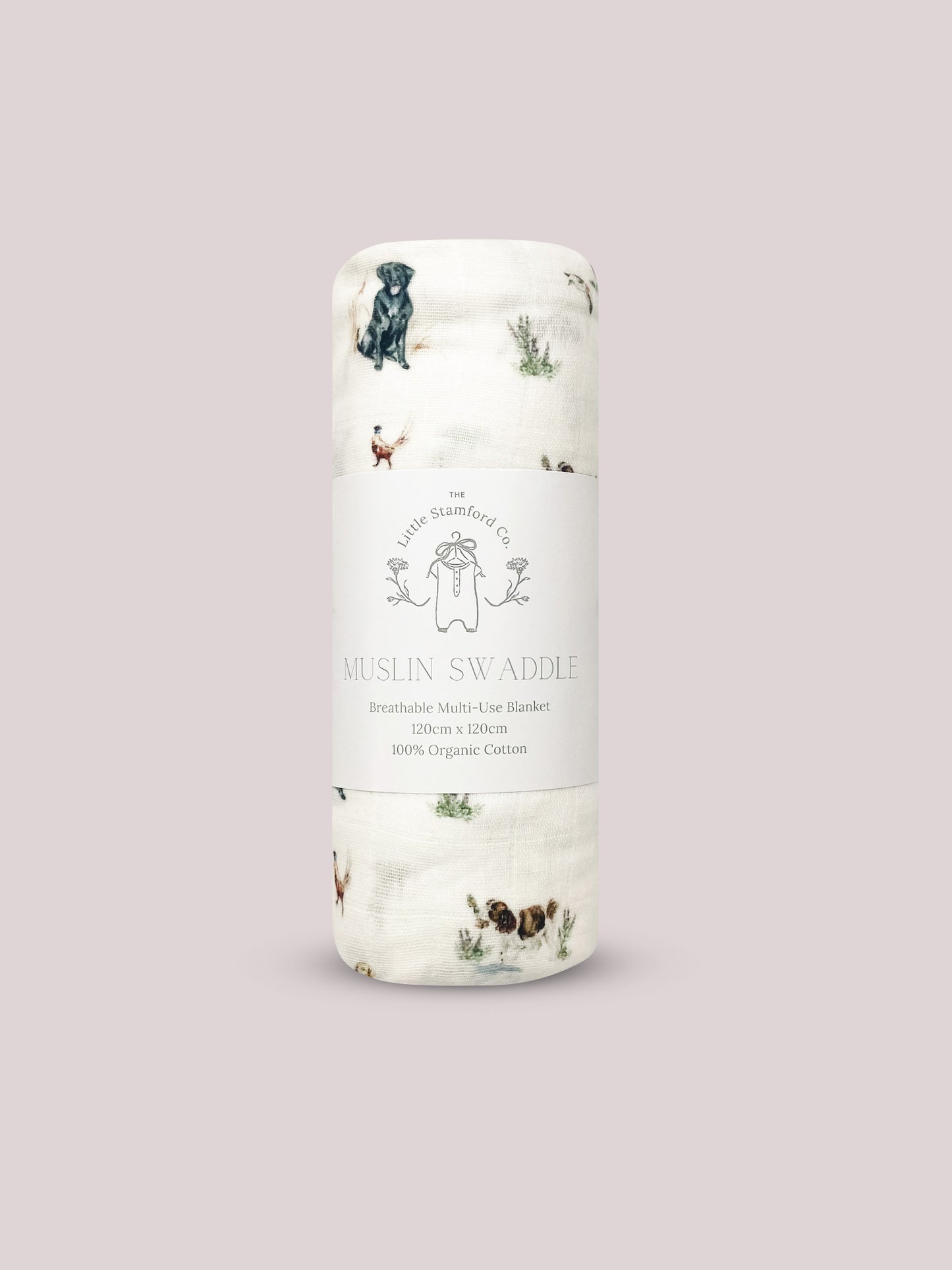 Little Stamford Co Gun dogs Baby Muslin Swaddle Blanket