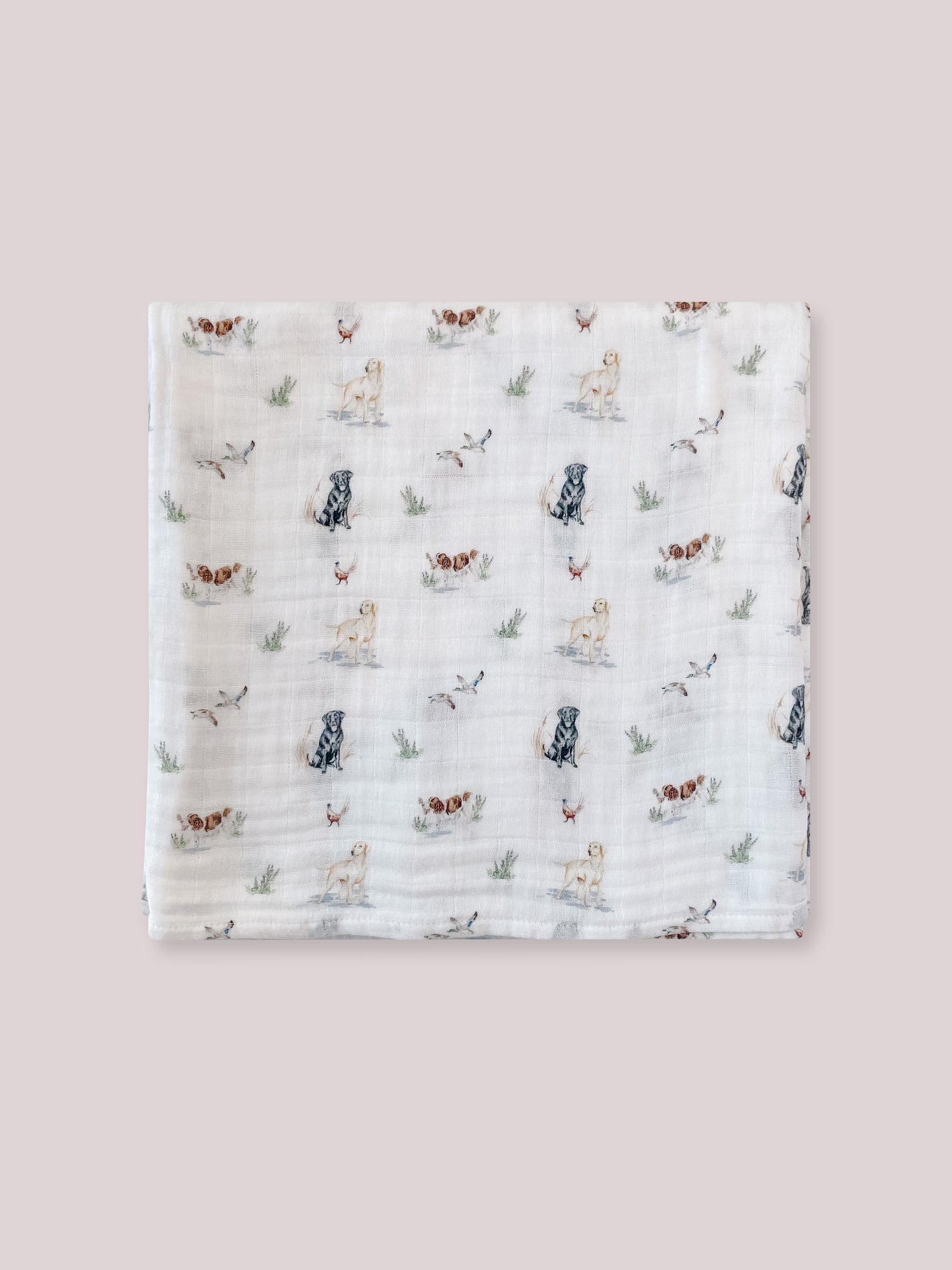 Little Stamford Co Gun dogs Baby Muslin Swaddle Blanket