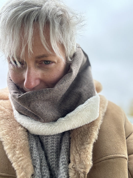 Adult Tweed Fur Lined Snood